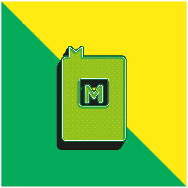 Kniha matematiky Zelená a žlutá moderní 3D vektorové ikony logo - Vektor, obrázek