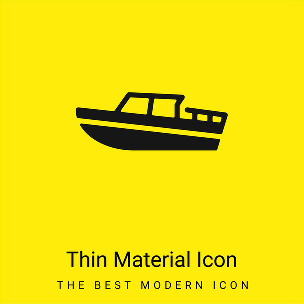 Barco ícone material amarelo brilhante mínimo - Vetor, Imagem