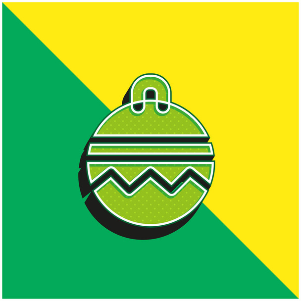 Bauble Groen en geel modern 3D vector icoon logo - Vector, afbeelding