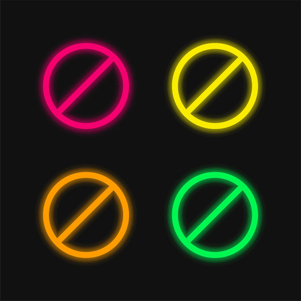 Άρνηση πρόσβασης τεσσάρων χρωμάτων λαμπερό εικονίδιο διάνυσμα νέον - Διάνυσμα, εικόνα