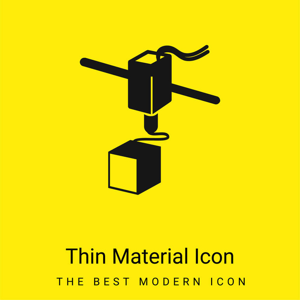 3d Printer Tool Working minimal bright yellow material icon - Vector, Image
