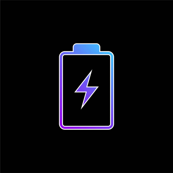 Battery With A Bolt Symbol blue gradient vector icon - Vector, Image