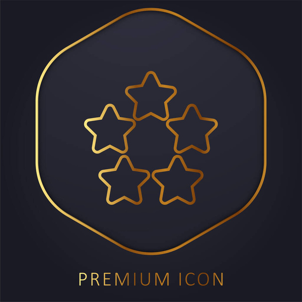 5 Stars golden line premium logo or icon - Vector, Image
