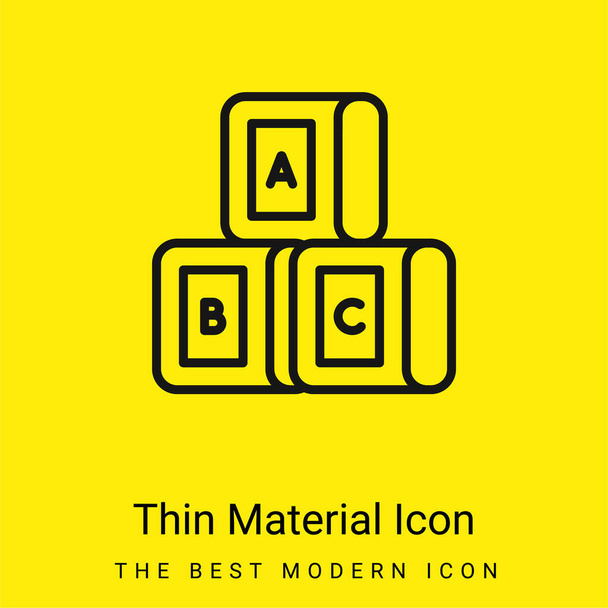 Blokkeert minimaal helder geel materiaal icoon - Vector, afbeelding