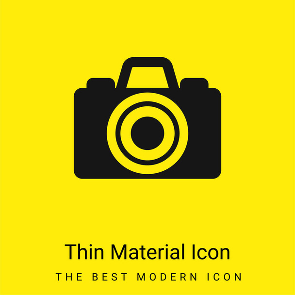 Cámara negra icono de material amarillo brillante mínimo - Vector, Imagen