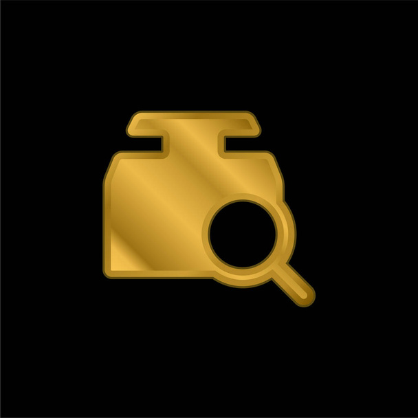 Scatola oro placcato icona metallica o logo vettore - Vettoriali, immagini