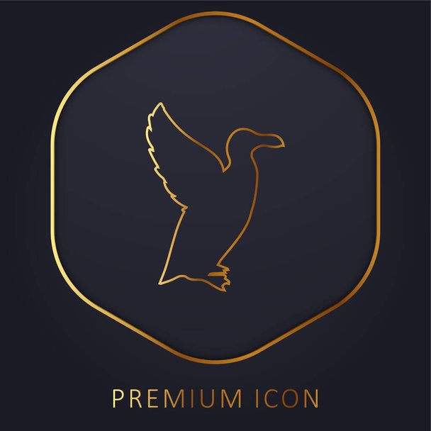 Bird Auk Kształt złotej linii logo premium lub ikona - Wektor, obraz