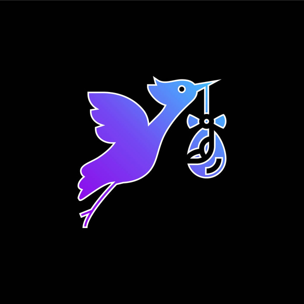 Vogel Storch blaues Gradientenvektorsymbol - Vektor, Bild