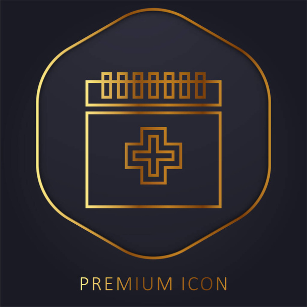 Bloed gouden lijn premium logo of pictogram - Vector, afbeelding