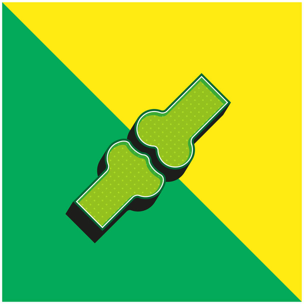 Botten Groen en geel modern 3D vector pictogram logo - Vector, afbeelding