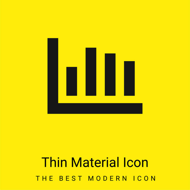 Bar Chart minimaalinen kirkkaan keltainen materiaali kuvake - Vektori, kuva