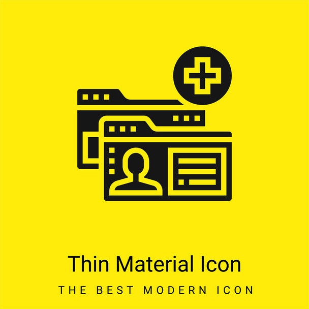 Account minimális fényes sárga anyag ikon - Vektor, kép