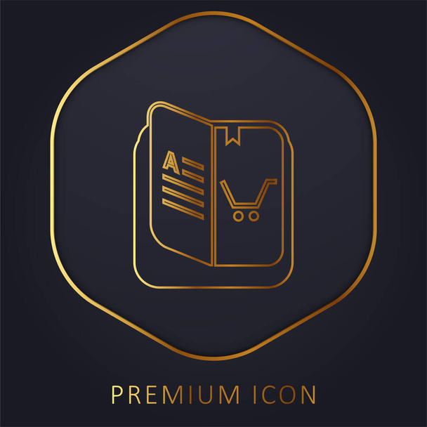 Книга золотая линия премиум логотип или значок - Вектор,изображение