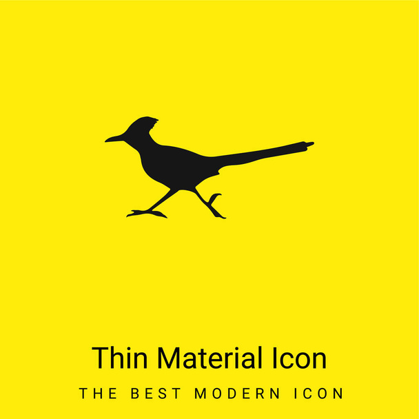 Bird Roadrunner Σχήμα ελάχιστο φωτεινό κίτρινο εικονίδιο υλικού - Διάνυσμα, εικόνα