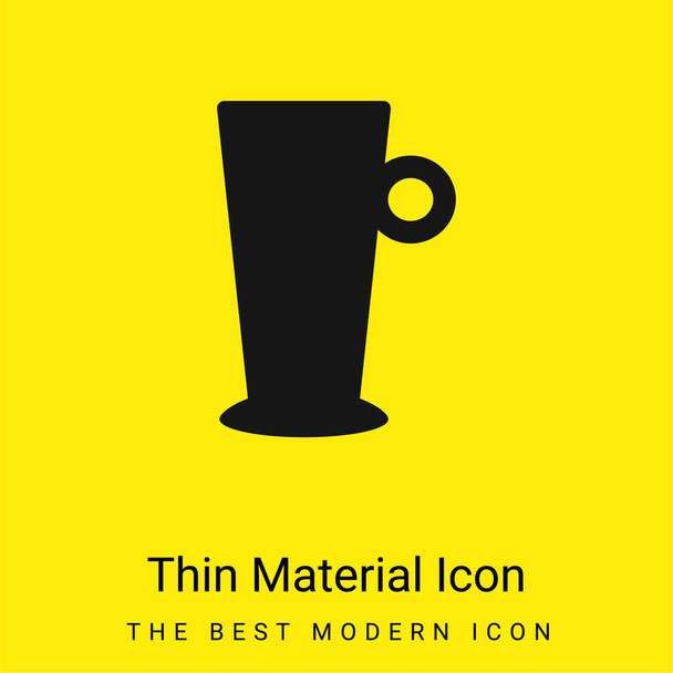 Big Cup minimális fényes sárga anyag ikon - Vektor, kép