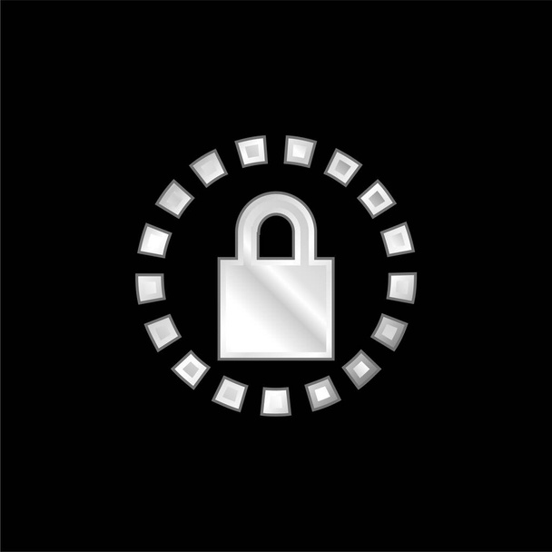 Wecker Security metallisches Symbol versilbert - Vektor, Bild