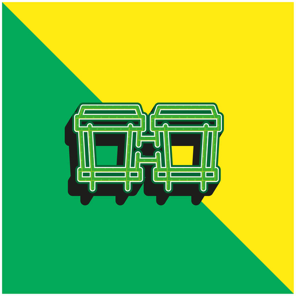 Bongos verde y amarillo moderno logotipo icono del vector 3d - Vector, Imagen
