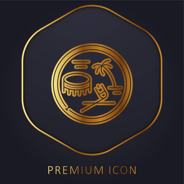 Amerikai szamoai dollár arany vonal prémium logó vagy ikon - Vektor, kép
