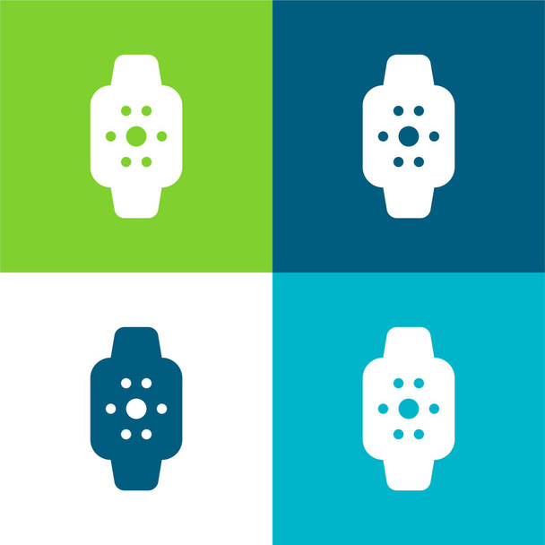 Apple Watch Flat four color minimal icon set - Vector, Image