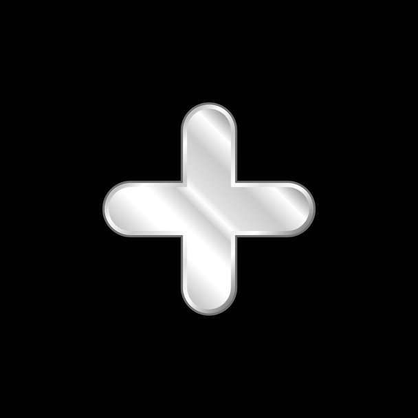 Přídavek Znak stříbrná pokovená ikona - Vektor, obrázek