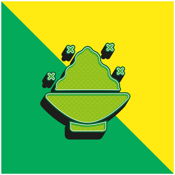 Badesalz grün und gelb modernes 3D-Vektor-Symbol-Logo - Vektor, Bild