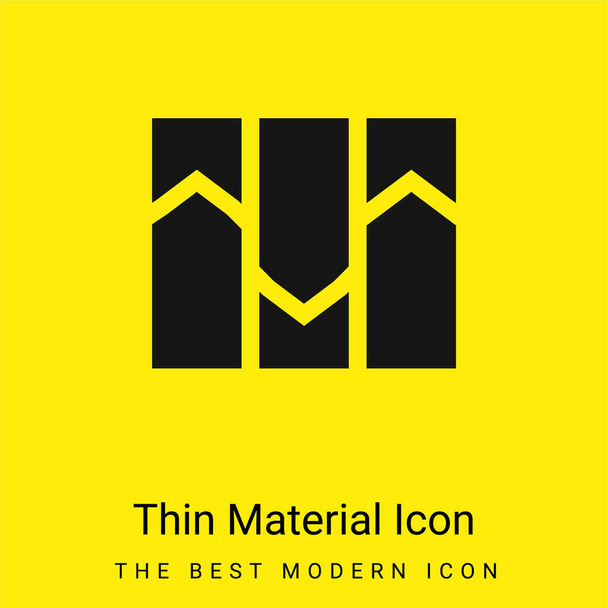 Gráfico de barras mínimo icono de material amarillo brillante - Vector, Imagen