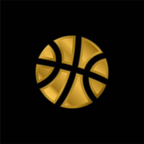 Basketball gold plated metalic icon or logo vector - Vector, Image