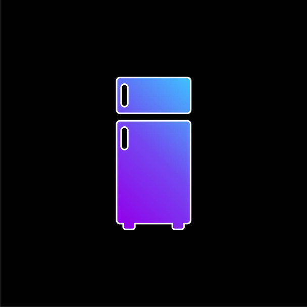 大きな冷蔵庫青グラデーションベクトルアイコン - ベクター画像