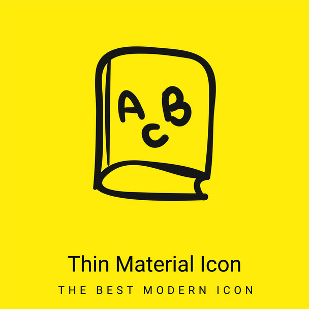ABC libro educativo dibujado a mano juguete mínimo icono de material amarillo brillante - Vector, Imagen