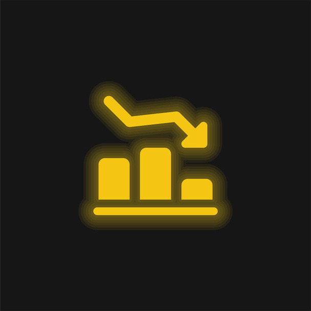 Sloupcová žlutá zářící neonová ikona - Vektor, obrázek