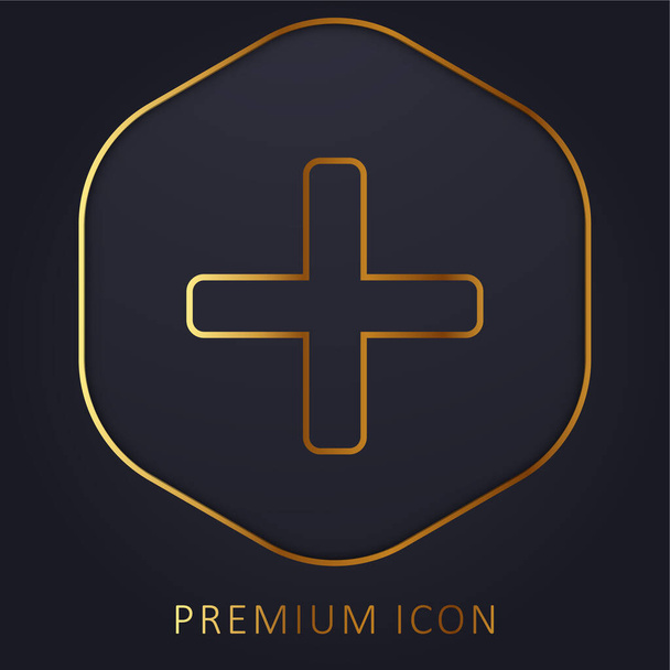 Lisää kultainen viiva premium-logo tai kuvake - Vektori, kuva