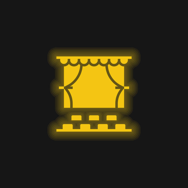Widownia żółta świecąca ikona neonu - Wektor, obraz