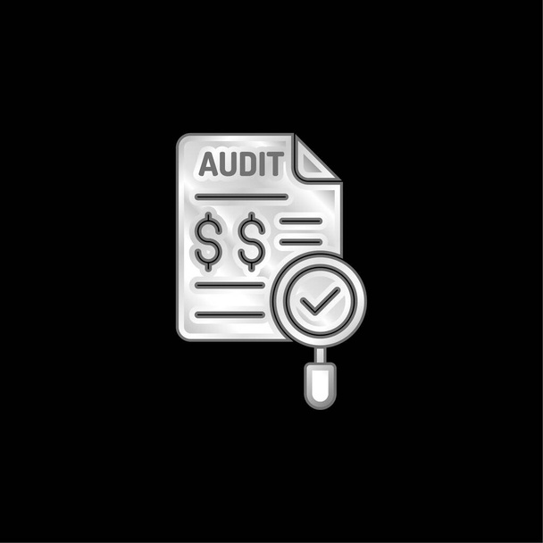 Accounting silver plated metallic icon - Vector, Image
