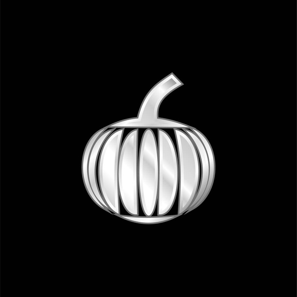 Big Pumpkin versilbertes Metallic-Symbol - Vektor, Bild
