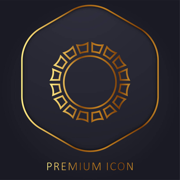 Bottle Cap golden line premium logo or icon - Vector, Image