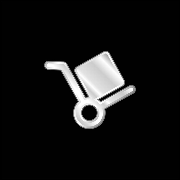 Boîte Chariot argent plaqué icône métallique - Vecteur, image