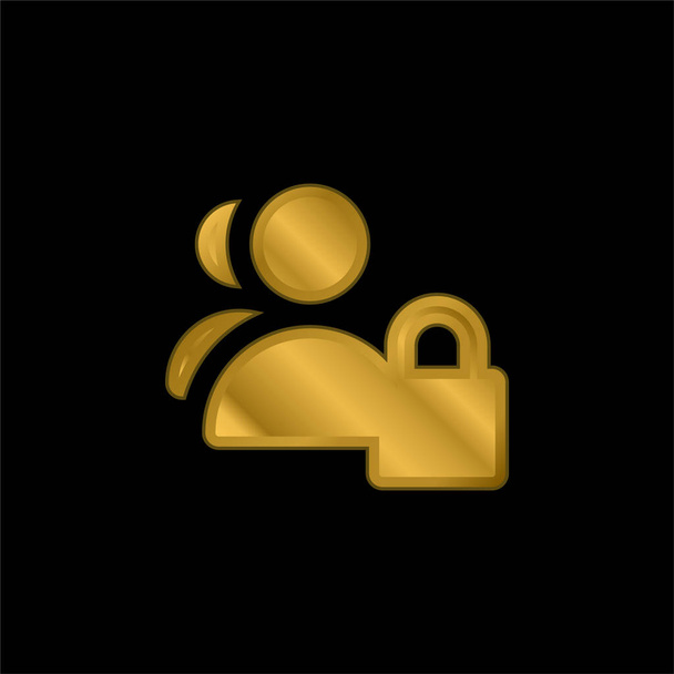 Блокировать золотой металлический значок или вектор логотипа - Вектор,изображение