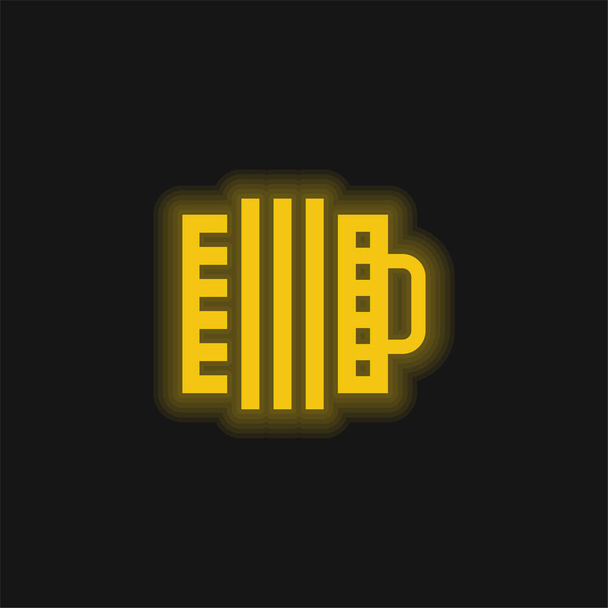 Icône fluorescente jaune accordéon - Vecteur, image