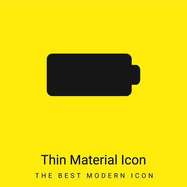 Black Full Battery minimaal helder geel materiaal icoon - Vector, afbeelding