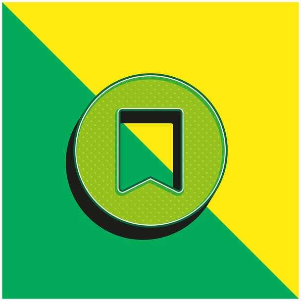 Lesezeichen Grünes und gelbes modernes 3D-Vektor-Symbol-Logo - Vektor, Bild