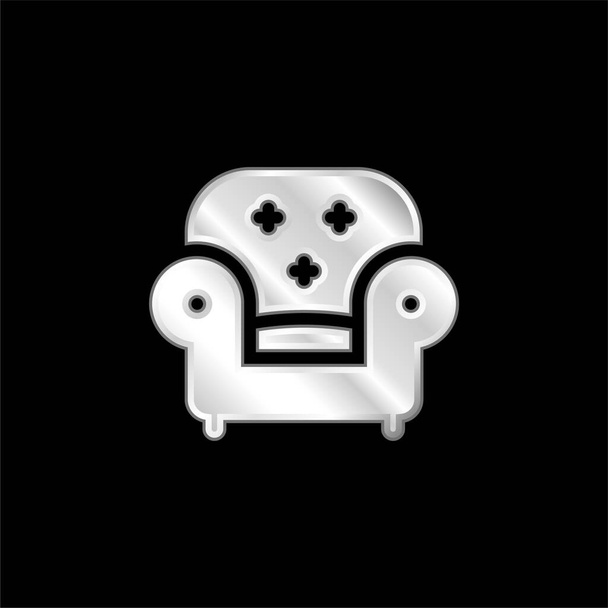 Плакированный металлический значок кресла - Вектор,изображение