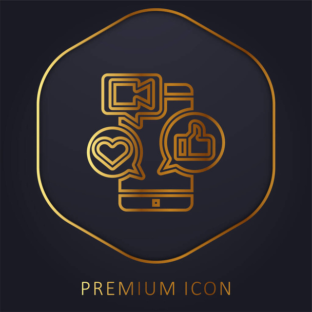 App χρυσό λογότυπο γραμμή πριμοδότηση ή εικονίδιο - Διάνυσμα, εικόνα