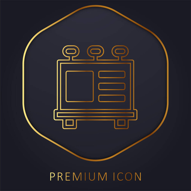 Billboard línea de oro logotipo premium o icono - Vector, Imagen