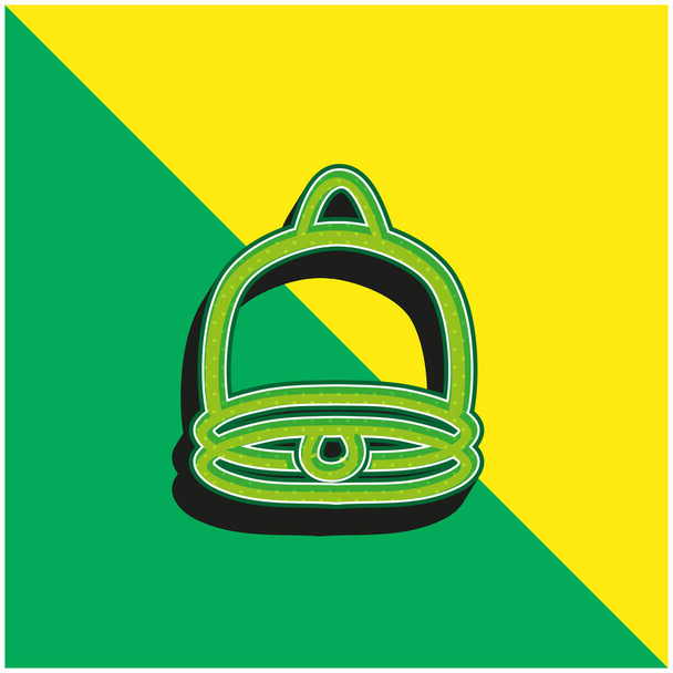 Bell Hand gezeichnetes Schnittstellen-Symbol Grün und Gelb modernes 3D-Vektor-Symbol-Logo - Vektor, Bild
