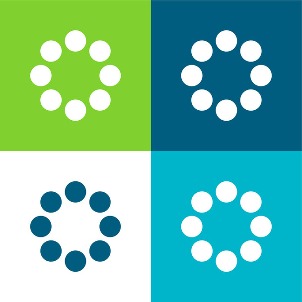 Set di icone minime a quattro colori Bead Flat - Vettoriali, immagini