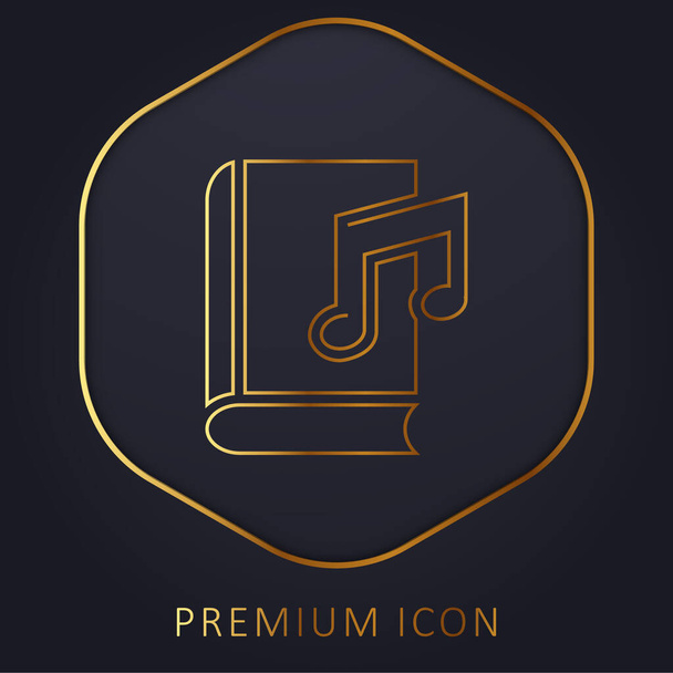 Livre audio ligne d'or logo premium ou icône - Vecteur, image
