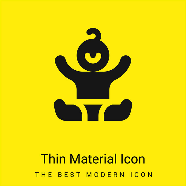 Bebê ícone material amarelo brilhante mínimo - Vetor, Imagem