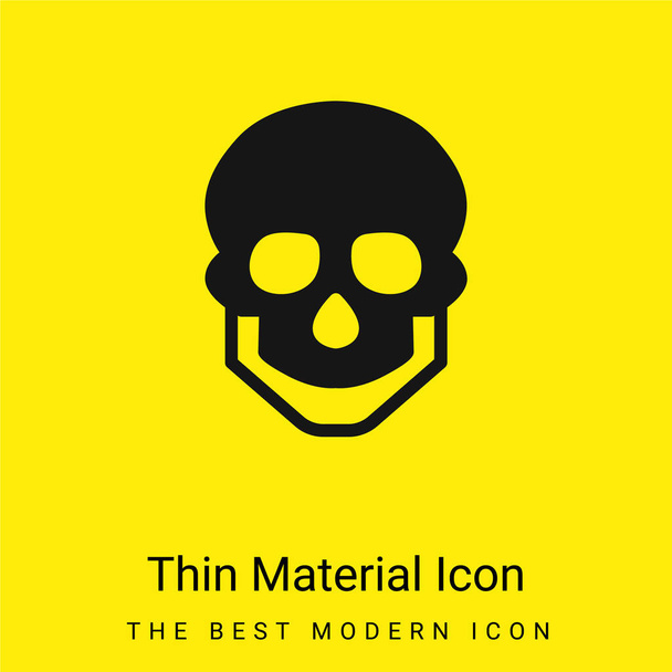 Big Skull minimaalinen kirkkaan keltainen materiaali kuvake - Vektori, kuva
