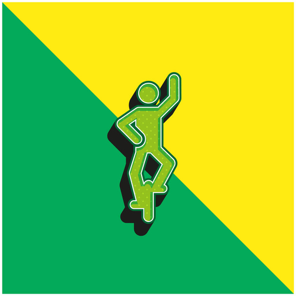 Acrobat Zöld és sárga modern 3D vektor ikon logó - Vektor, kép