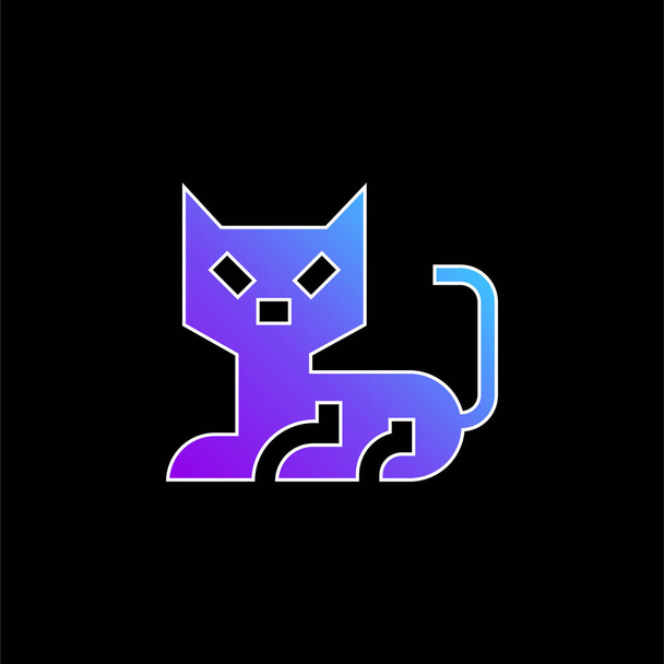 Icona vettoriale gradiente blu gatto nero - Vettoriali, immagini